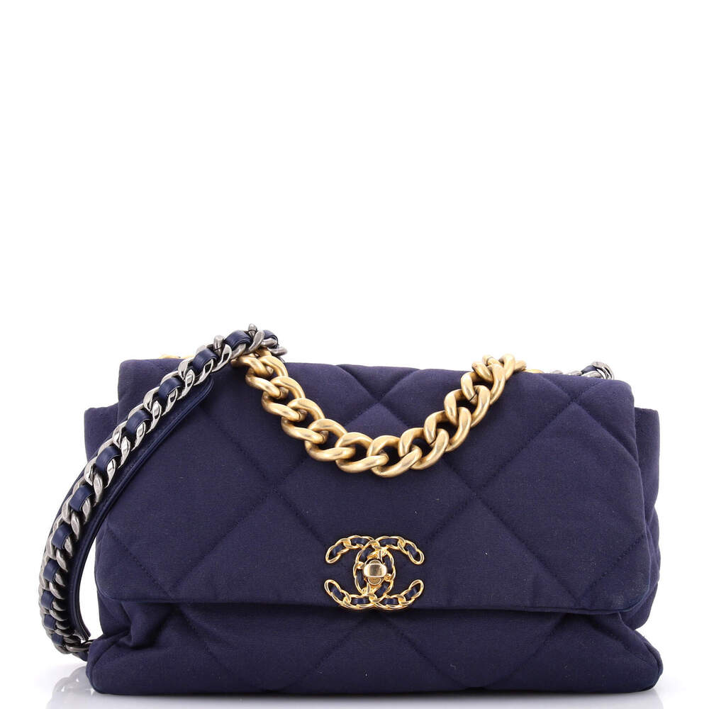 Chanel Large 19 Flap Bag Quilted Canvas